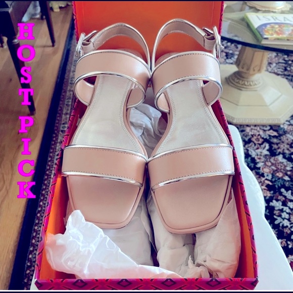 Tory Burch Shoes - LAST CHANCE!! FINAL$ HP🥂Tory Burch Delaney Leather Metallic Sandal-Size 8